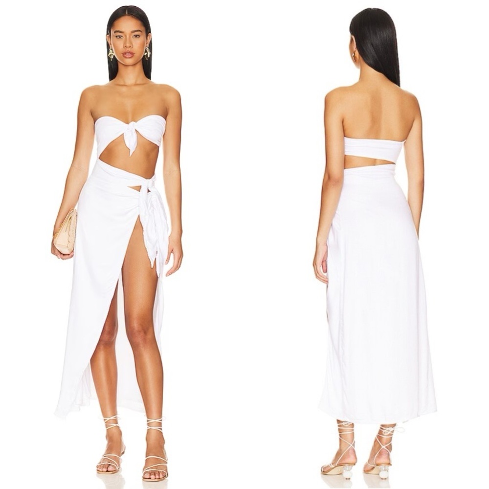 Lovers and Friends Forget Me Knot Midi Dress in White